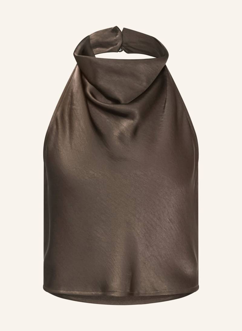 Ninety-9 Blusentop Ivy Aus Satin braun von NINETY-9