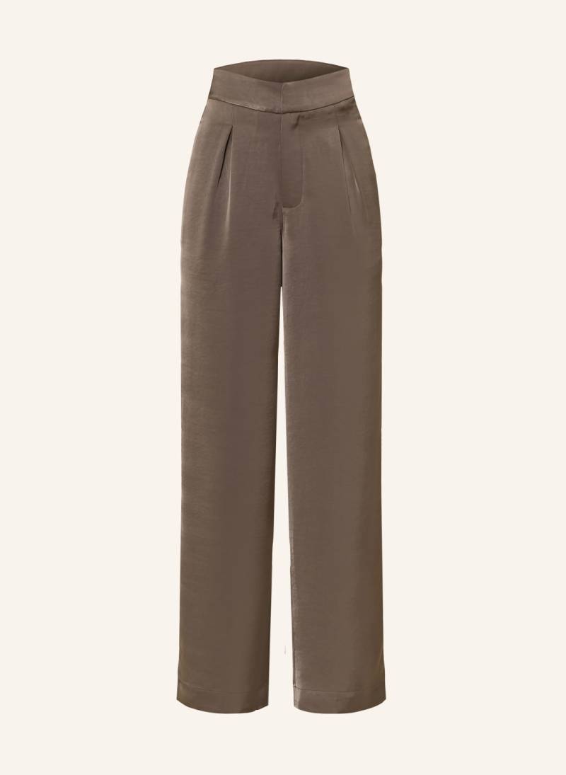 Ninety-9 Marlenehose Ivy Aus Satin braun von NINETY-9