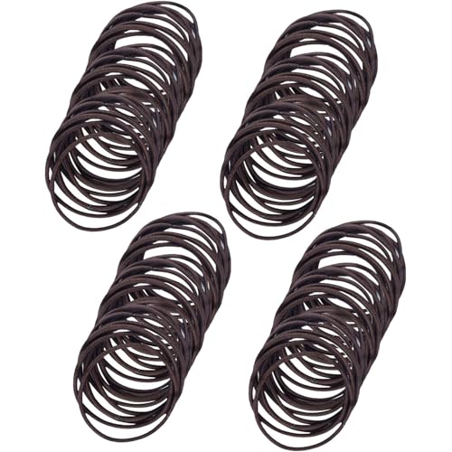 NINFEIQI Haarbänder, 2 mm, elastische Pferdeschwanz-Halter, starke Haargummis für Damen, Herren, Mädchen, Kinder, 100 Stück von NINFEIQI