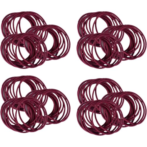 NINFEIQI Haarbänder, 2 mm, elastische Pferdeschwanz-Halter, starke Haargummis für Damen, Herren, Mädchen, Kinder, 100 Stück von NINFEIQI