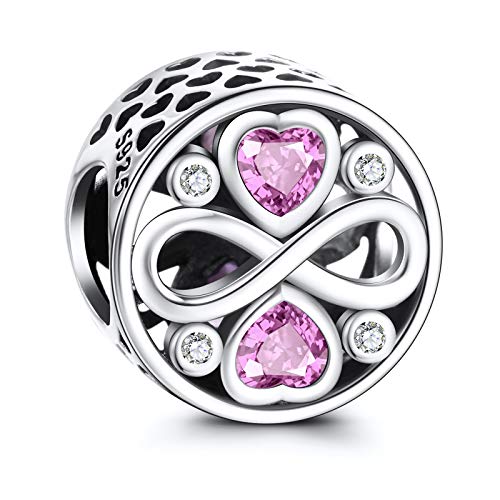 NINGAN Ich liebe dich für immer Charme-Charms-Anhänger 925 Sterling Silber Charm Bead für Chamilia und europäische Armbänder und Halskette (Unendlichkeit Liebe Herz) von NINGAN