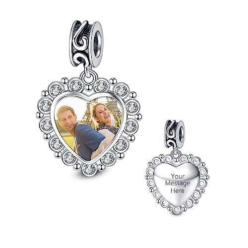 NINGAN Ich liebe dich Persönlichkeit Foto Liebe Anhänger Charm Kompatibel mit Damenarmband Halskette Valentinstag Muttertag Geschenk von NINGAN