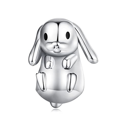 NINGAN Rabbit Charm Perlen 925 Sterling Silber Schmuck passend für Damen Armband Weihnachtsgeschenke von NINGAN