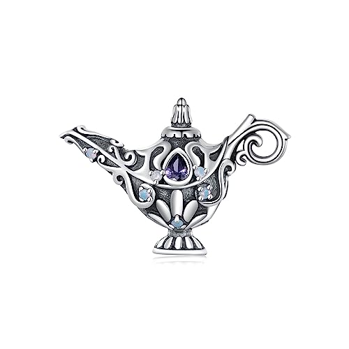 NINGAN Wunschlicht-Perlen 925 Sterling Silber Glücksbringer Bunte Opal Charms für Frauen Armbänder Halskette Geburtstagsgeschenk von NINGAN