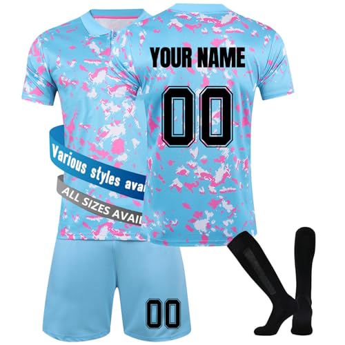 Fussball Trikot Kinder Erwachsene, Personalisiert Fußball Trikot Jungen mit Eigenem Namen Nummer, Fußball Shirts Shorts und Socks,Fussball Geschenke Jungen Herren #3 von NINGSANJIN