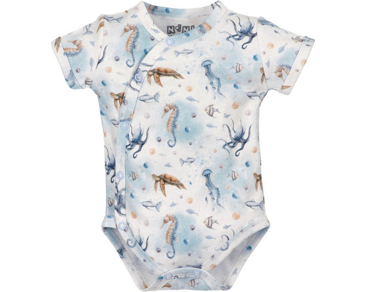 NINI Kurzarmwickelbody Meerestiere Unisex Kinder (1-tlg) Body, Kurzarmbody, Wickelbody, Mädchenbody, Einteiler von NINI