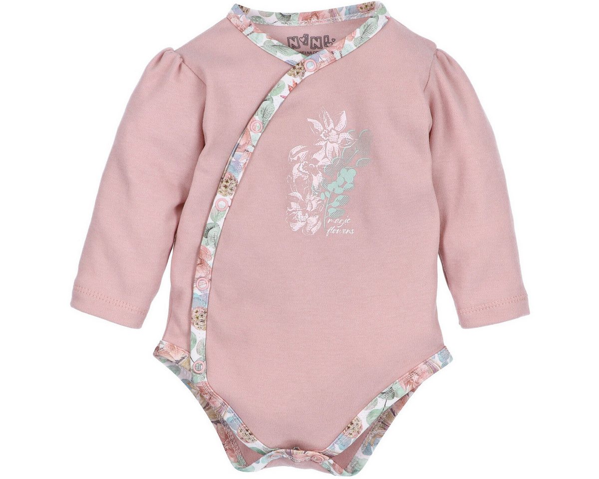 NINI Langarmwickelbody Blume Mädchen (1-tlg) Body, Langarmbody, Wickelbody, Mädchenbody, Einteiler von NINI