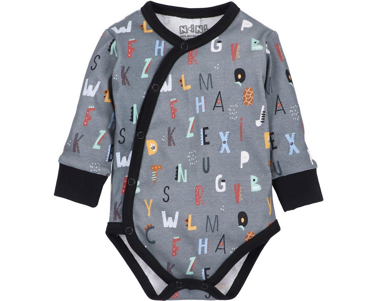 NINI Langarmwickelbody Buchstaben Unisex Kinder (1-tlg) Langarm Einteiler, Body, Longsleeve-Body, Bodysuit, Stretchbody von NINI