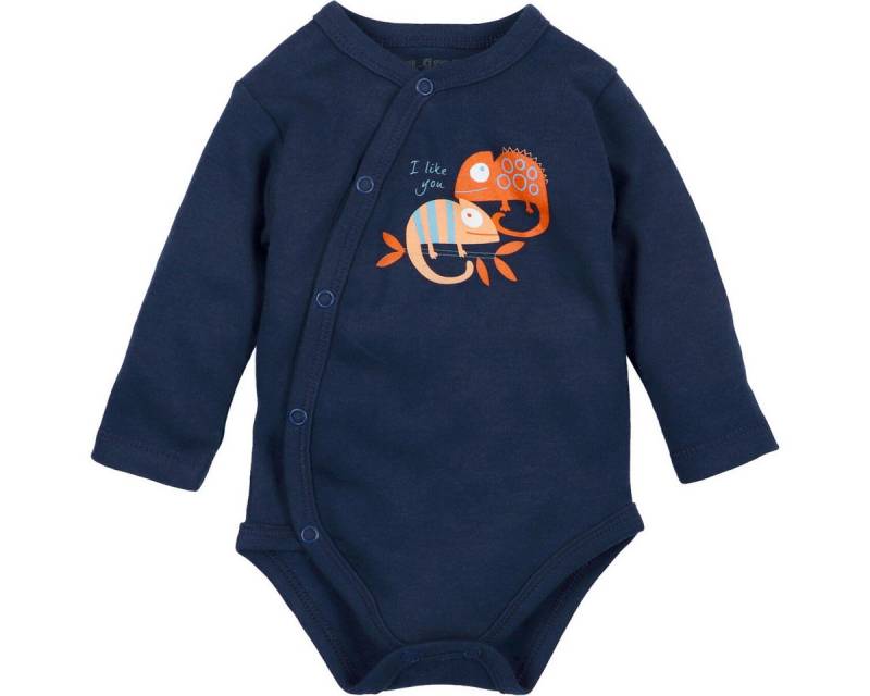 NINI Langarmwickelbody Chamäleon Unisex Kinder (1-tlg) Langarm Einteiler, Body, Longsleeve-Body, Bodysuit, Stretchbody von NINI