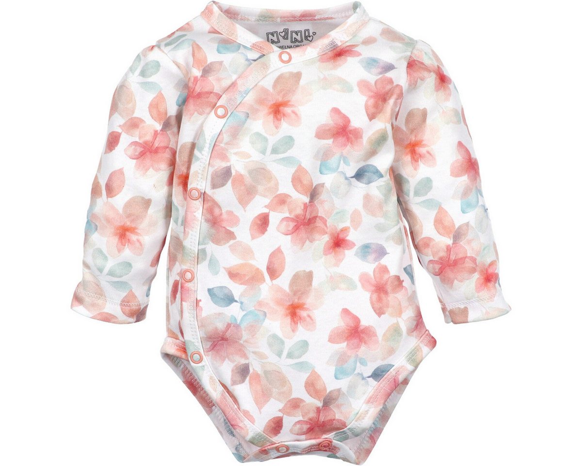 NINI Langarmwickelbody Floral Mädchen (1-tlg) Body, Langarmbody, Wickelbody, Mädchenbody, Einteiler von NINI