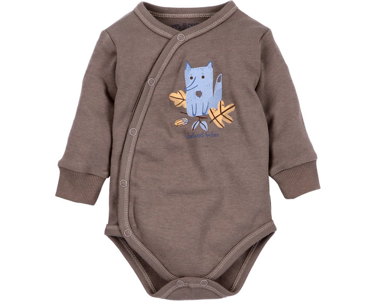NINI Langarmwickelbody Fuchs Unisex Kinder (1-tlg) Langarm Einteiler, Body, Longsleeve-Body, Bodysuit, Stretchbody von NINI