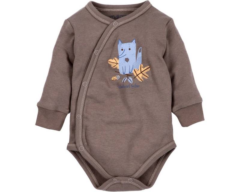 NINI Langarmwickelbody Fuchs Unisex Kinder (1-tlg) Langarm Einteiler, Body, Longsleeve-Body, Bodysuit, Stretchbody von NINI