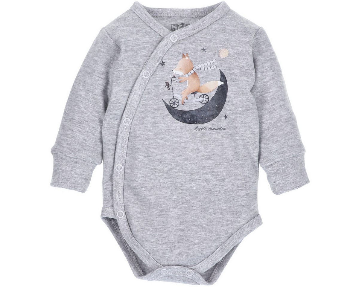 NINI Langarmwickelbody Fuchs Unisex Kinder (1-tlg) Langarm Einteiler, Body, Longsleeve-Body, Bodysuit, Stretchbody von NINI