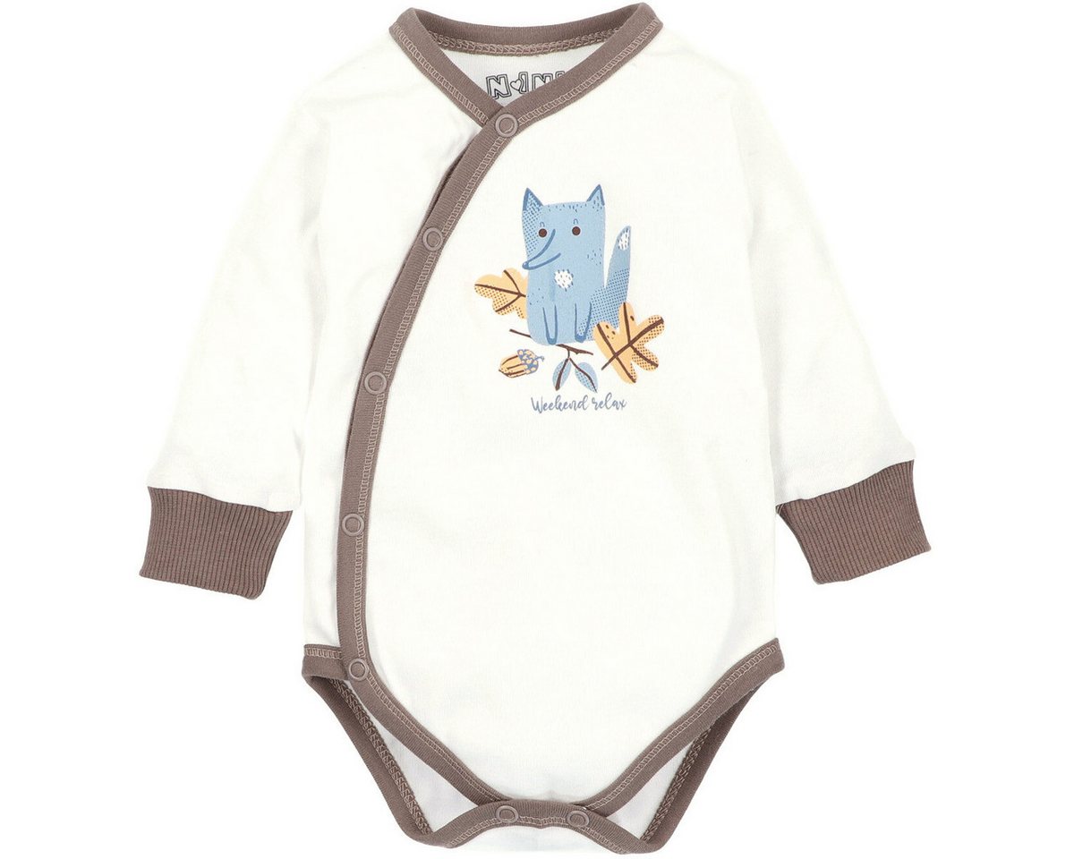 NINI Langarmwickelbody Fuchs Unisex Kinder (1-tlg) Langarm Einteiler, Body, Longsleeve-Body, Bodysuit, Stretchbody von NINI