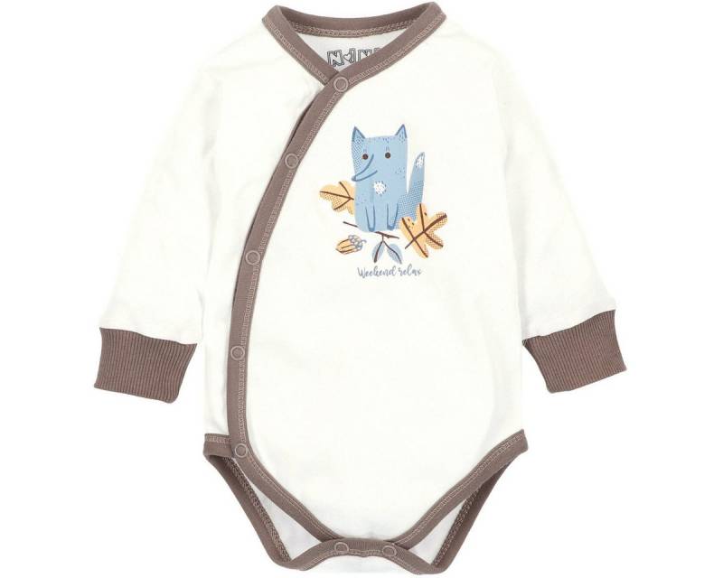 NINI Langarmwickelbody Fuchs Unisex Kinder (1-tlg) Langarm Einteiler, Body, Longsleeve-Body, Bodysuit, Stretchbody von NINI