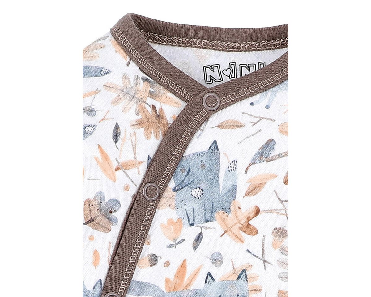 NINI Langarmwickelbody Fuchs Unisex Kinder (1-tlg) Langarm Einteiler, Body, Longsleeve-Body, Bodysuit, Stretchbody von NINI
