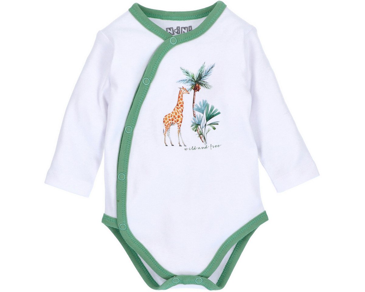 NINI Langarmwickelbody Giraffe Unisex Kinder (1-tlg) Langarm Einteiler, Body, Longsleeve-Body, Bodysuit, Stretchbody von NINI