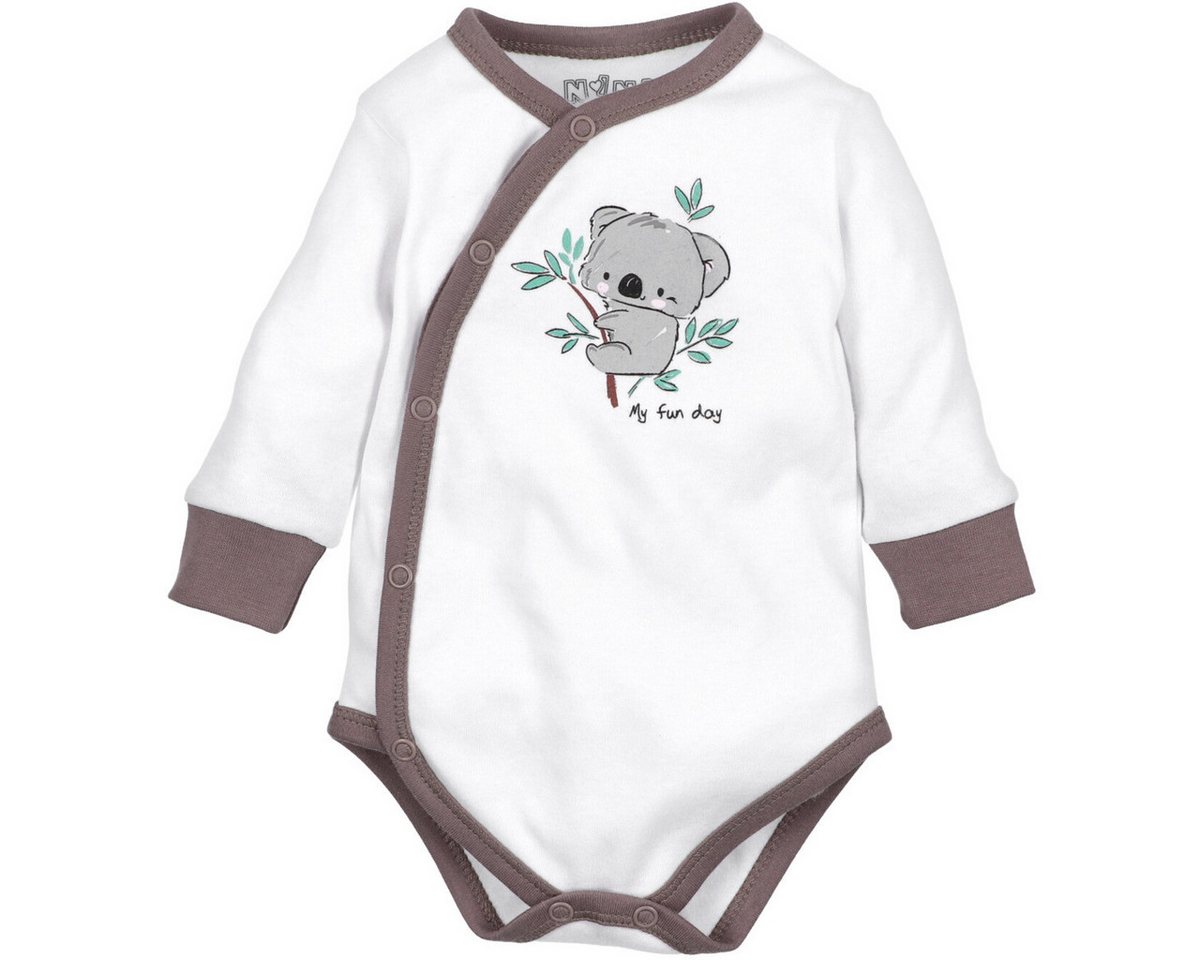 NINI Langarmwickelbody Koala Unisex Kinder (1-tlg) Langarm Einteiler, Body, Longsleeve-Body, Bodysuit, Stretchbody von NINI