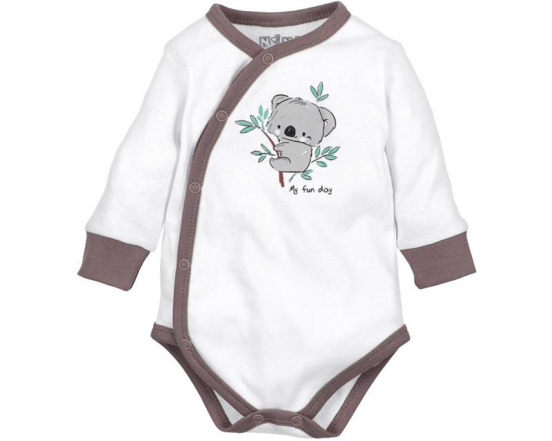 NINI Langarmwickelbody Koala Unisex Kinder (1-tlg) Langarm Einteiler, Body, Longsleeve-Body, Bodysuit, Stretchbody von NINI