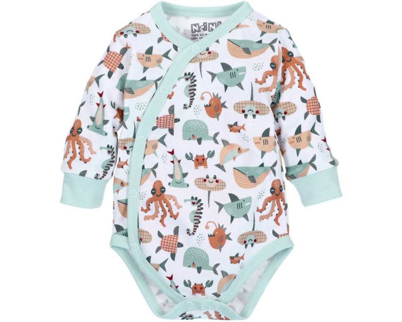 NINI Langarmwickelbody Meerestiere Unisex Kinder (1-tlg) Langarm Einteiler, Body, Longsleeve-Body, Bodysuit, Stretchbody von NINI