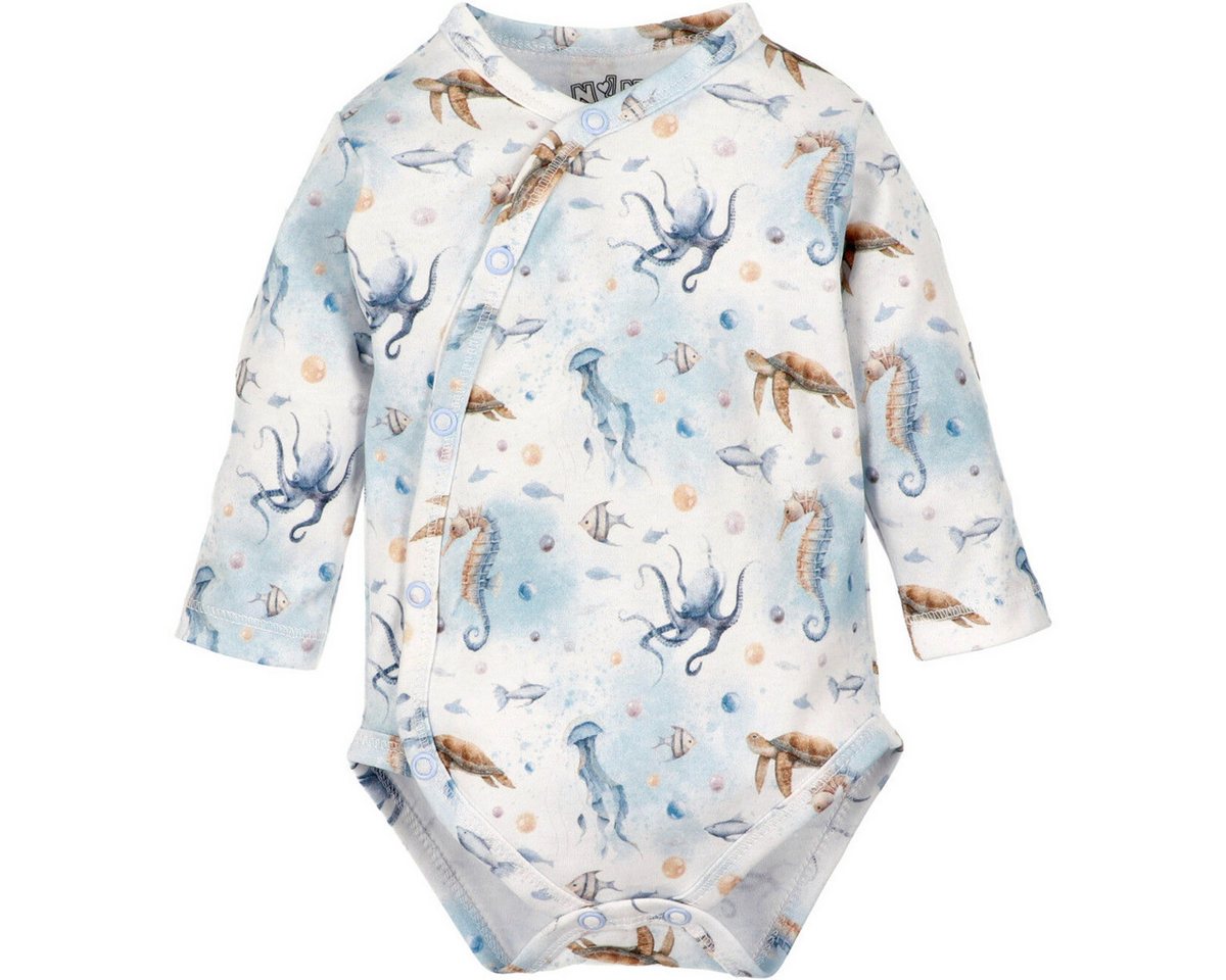 NINI Langarmwickelbody Meerestiere Unisex Kinder (1-tlg) Langarm Einteiler, Body, Longsleeve-Body, Bodysuit, Stretchbody von NINI
