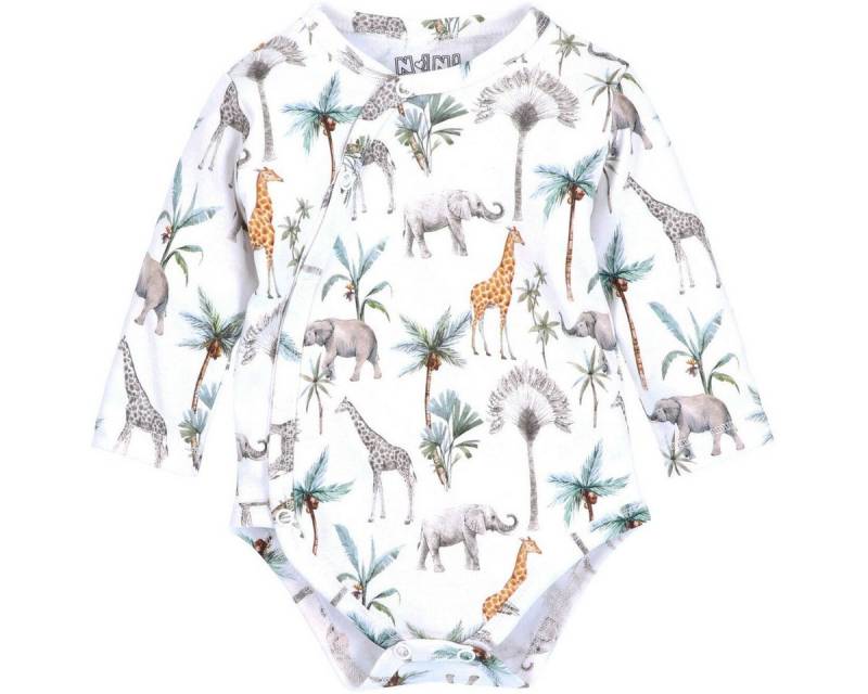 NINI Langarmwickelbody Safari Unisex Kinder (1-tlg) Langarm Einteiler, Body, Longsleeve-Body, Bodysuit, Stretchbody von NINI