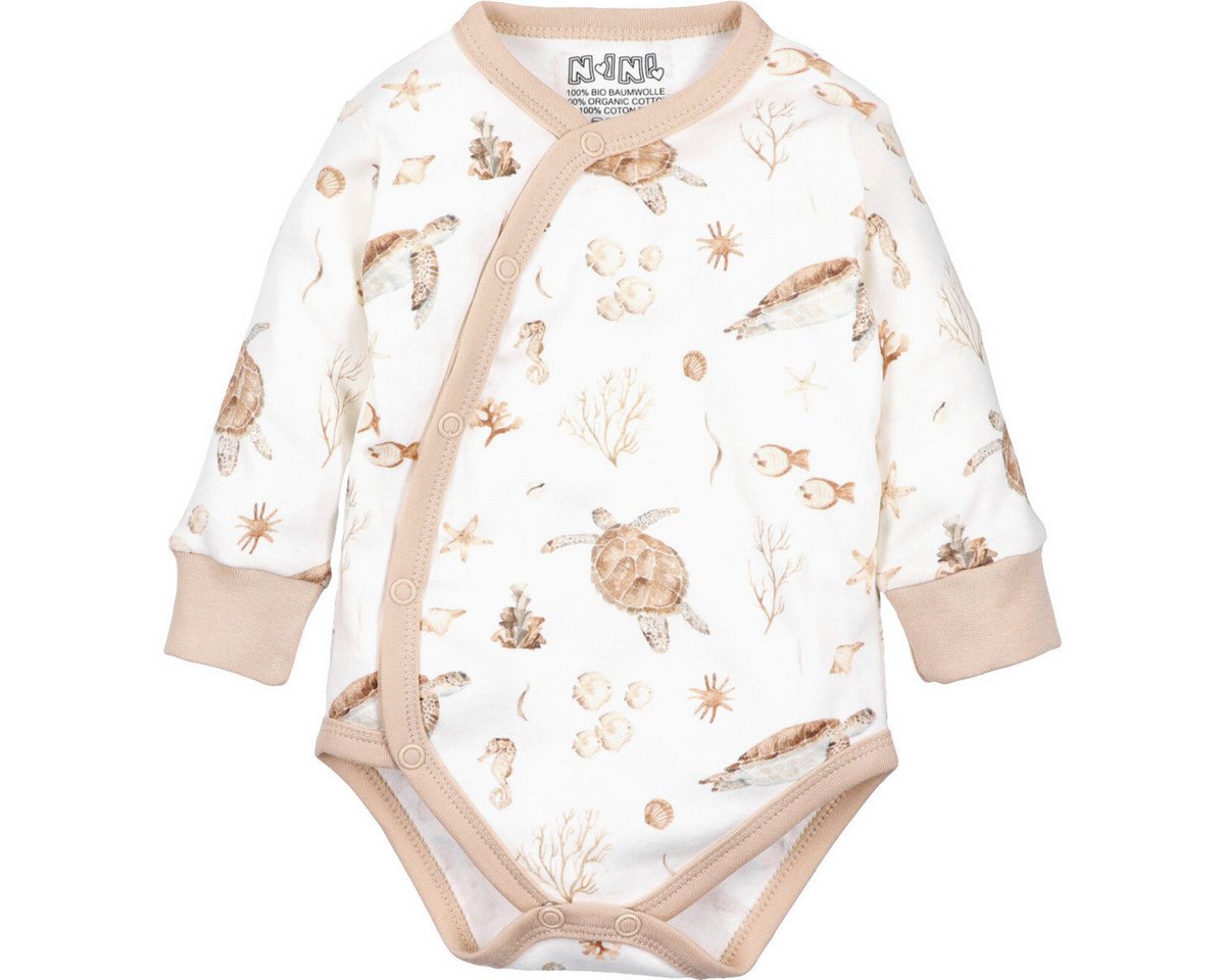 NINI Langarmwickelbody Schildkröte Unisex Kinder (1-tlg) Langarm Einteiler, Body, Longsleeve-Body, Bodysuit, Stretchbody von NINI