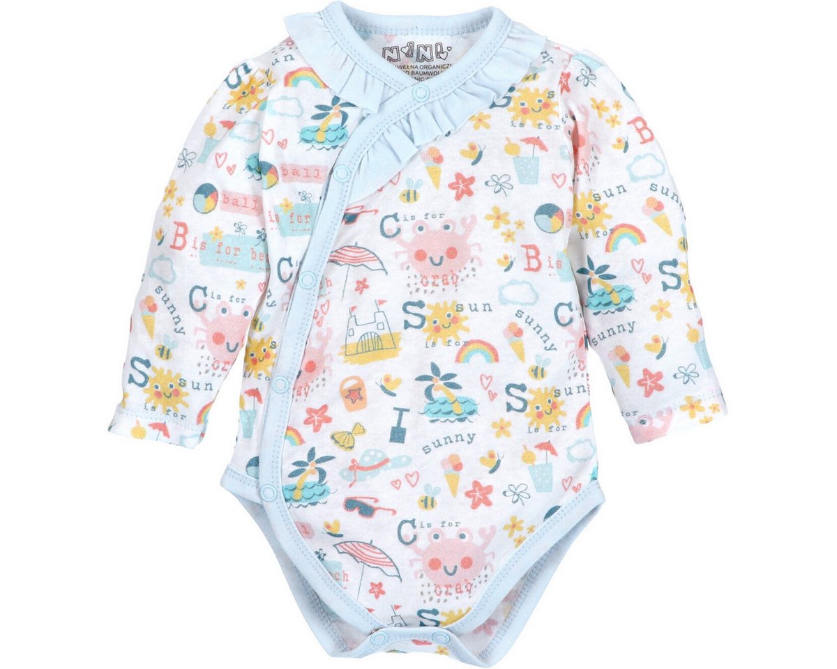 NINI Langarmwickelbody Strand Unisex Kinder (1-tlg) Langarm Einteiler, Body, Longsleeve-Body, Bodysuit, Stretchbody von NINI