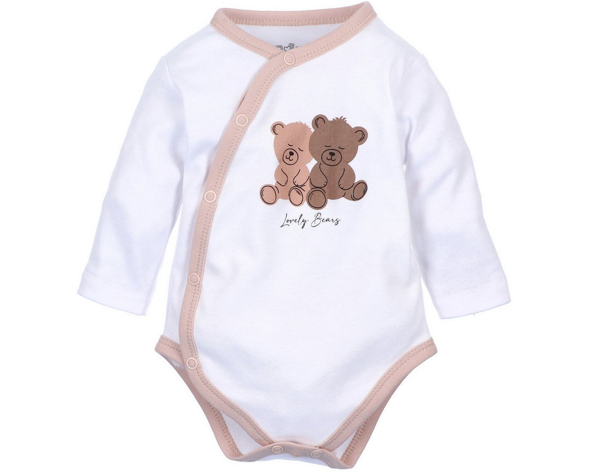NINI Langarmwickelbody Teddybär Unisex Kinder (1-tlg) Langarm Einteiler, Body, Longsleeve-Body, Bodysuit, Stretchbody von NINI