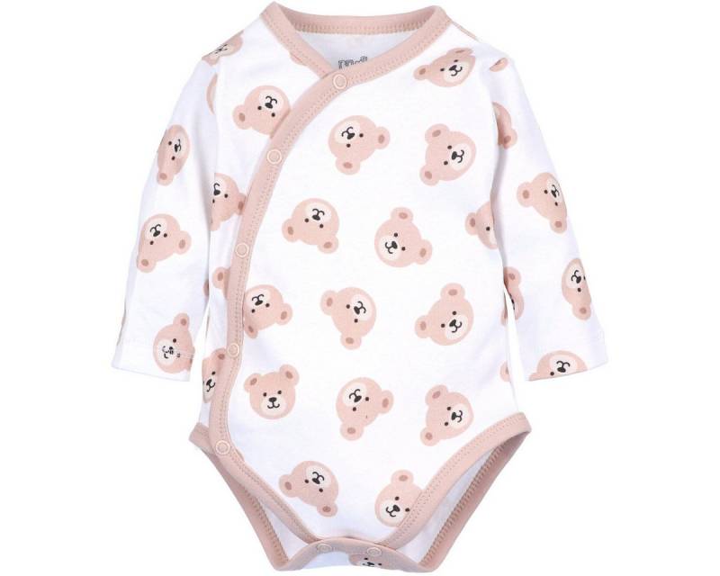 NINI Langarmwickelbody Teddybär Unisex Kinder (1-tlg) Langarm Einteiler, Body, Longsleeve-Body, Bodysuit, Stretchbody von NINI