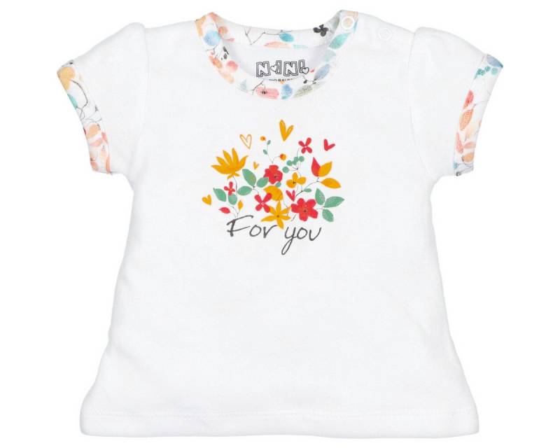 NINI T-Shirt Floral Mädchen (1-tlg) Shirt, Oberteil, Leibchen, Funktionsshirt, Shortsleeve Shirt von NINI
