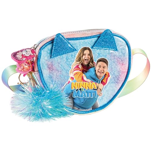 NINNA e MATTI Tasche Rainbow in Herzform mit Pompons - Geschenke für Mädchen, 15 x 13 x 4 cm, Rosa, S von NINNA e MATTI