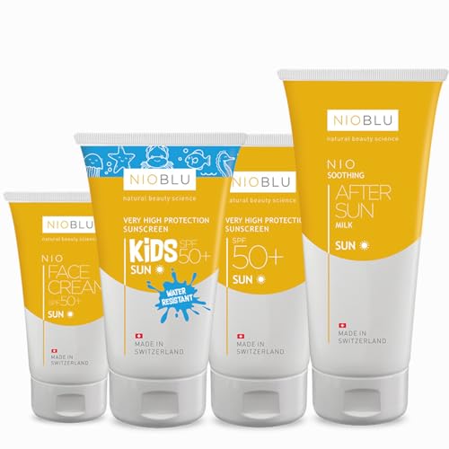 Nioblu Complete Sun Set – LSF 50+ Schutz für Gesicht, Körper und Kinder + beruhigende Aftersun-Milch – Sommerroutine für die ganze Familie mit Feuchtigkeit, Linderung und Sonnenschutz von NIOBLU