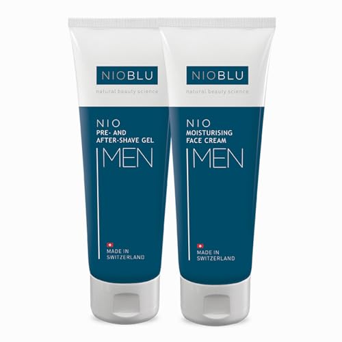 Nioblu Herren-Set – Pre- & Aftershave-Gel + feuchtigkeitsspendende Gesichtscreme – Komplette Routine für die Hautpflege von Männern – 2 x 100 ml von NIOBLU