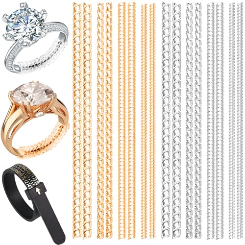 NISENTIA Ringverkleinerer Unsichtbar Set | 17 Stück Ringverkleinerer Set für Perfekte Ring Verkleinerung Unsichtbar Geeignet für Männer & Frauen - Ring Kleiner Machen Einfach & Flexibel von NISENTIA