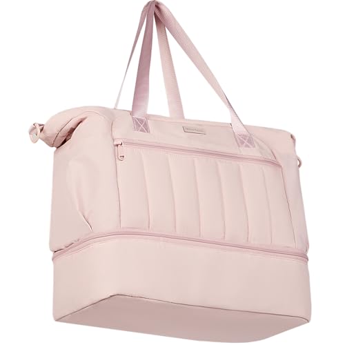 NISHEL Damen 2-in-1 Weekender Duffle Bag Große Kapazität Duffle Bag mit Multi-Pocket Übernachtung Tote für Reisen Handgepäck Persönliche Gegenstände Rosa von NISHEL
