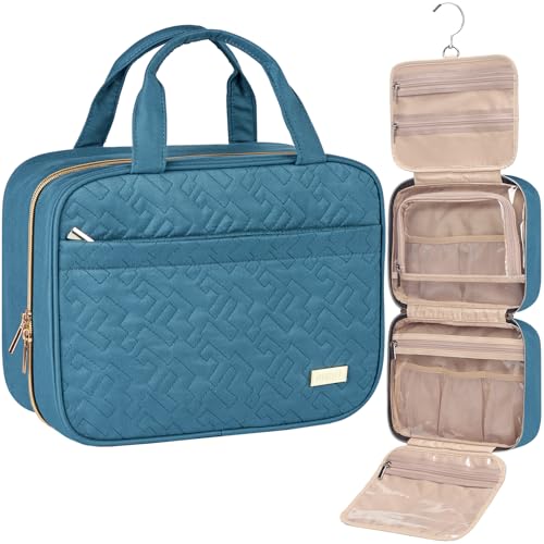 NISHEL Reise-Toilettenbeutel für Frauen, tragbarer hängender Organizer für Shampoo in Reisegröße, Conditioner, Bürstenset, Make-up-Zubehör, mittlere Größe, See-Blau NISHEL Reise-Toilettenbeutel für Frauen, tragbarer hängender Organizer für Shampoo in Reisegröße, Conditioner, Bürstenset, Make-up-Zubehör, mittlere Größe, See-Blau von NISHEL