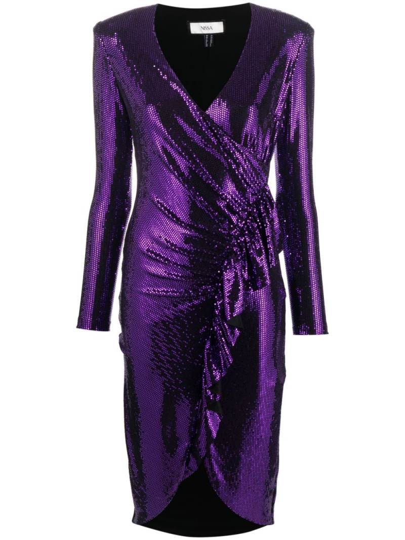 NISSA Gerüschtes Kleid im Metallic-Look - Violett von NISSA