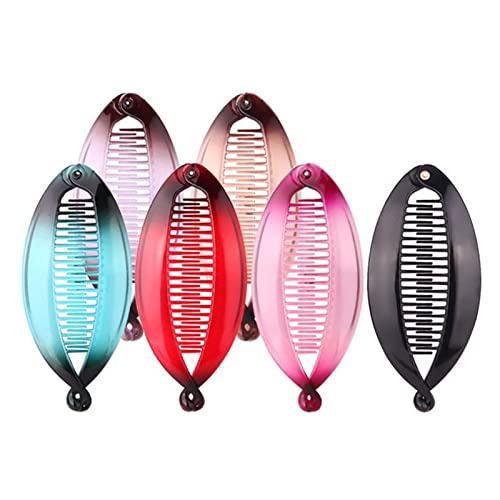 NITAIUN 6 Stück Banana Clips Haarspangen Bananen Fisch Kämme Fischclips Banana Clip Hair Getönter Kamm Griffgröße 14 cm für Damen Mädchen (6 Stück) von NITAIUN