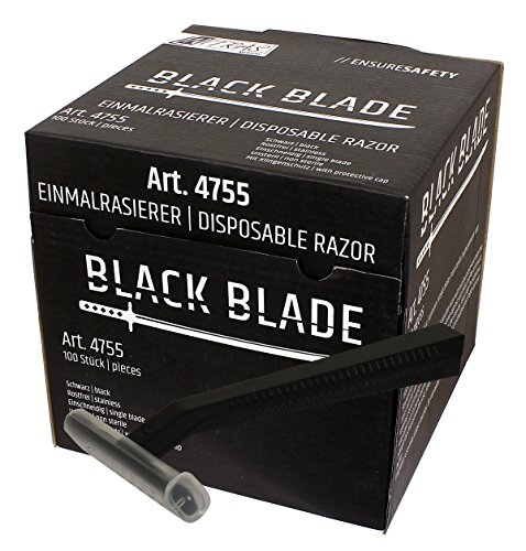 Nitras Medical Einmalrasierer BLACK BLADE, 100 Stück schwarz rostfrei von NITRAS