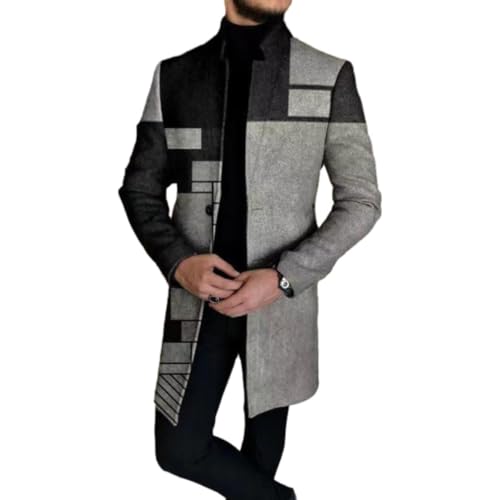NITRY Übergangsjacke Herren Mittlere Länge Mode Casual Langarm Jacke Herren Regular Fit Persönlichkeit Trend Outdoorjacke Herren Urban Jugend Temperament Vintage Jacke Männer U-21 5XL von NITRY