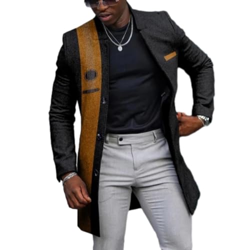 NITRY Übergangsjacke Herren Mittlere Länge Mode Casual Langarm Jacke Herren Regular Fit Persönlichkeit Trend Outdoorjacke Herren Urban Jugend Temperament Vintage Jacke Männer X-24 S von NITRY