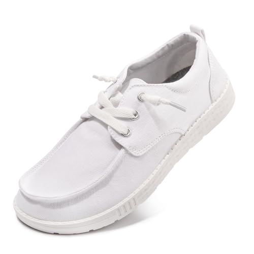 Damen Slip-on Loafers Casual Canvas Loafers Bequeme Atmungsaktive Sneaker Leichte Wanderschuhe Freizeitschuhe, Weiss/opulenter Garten, 39.5 EU von NITTI
