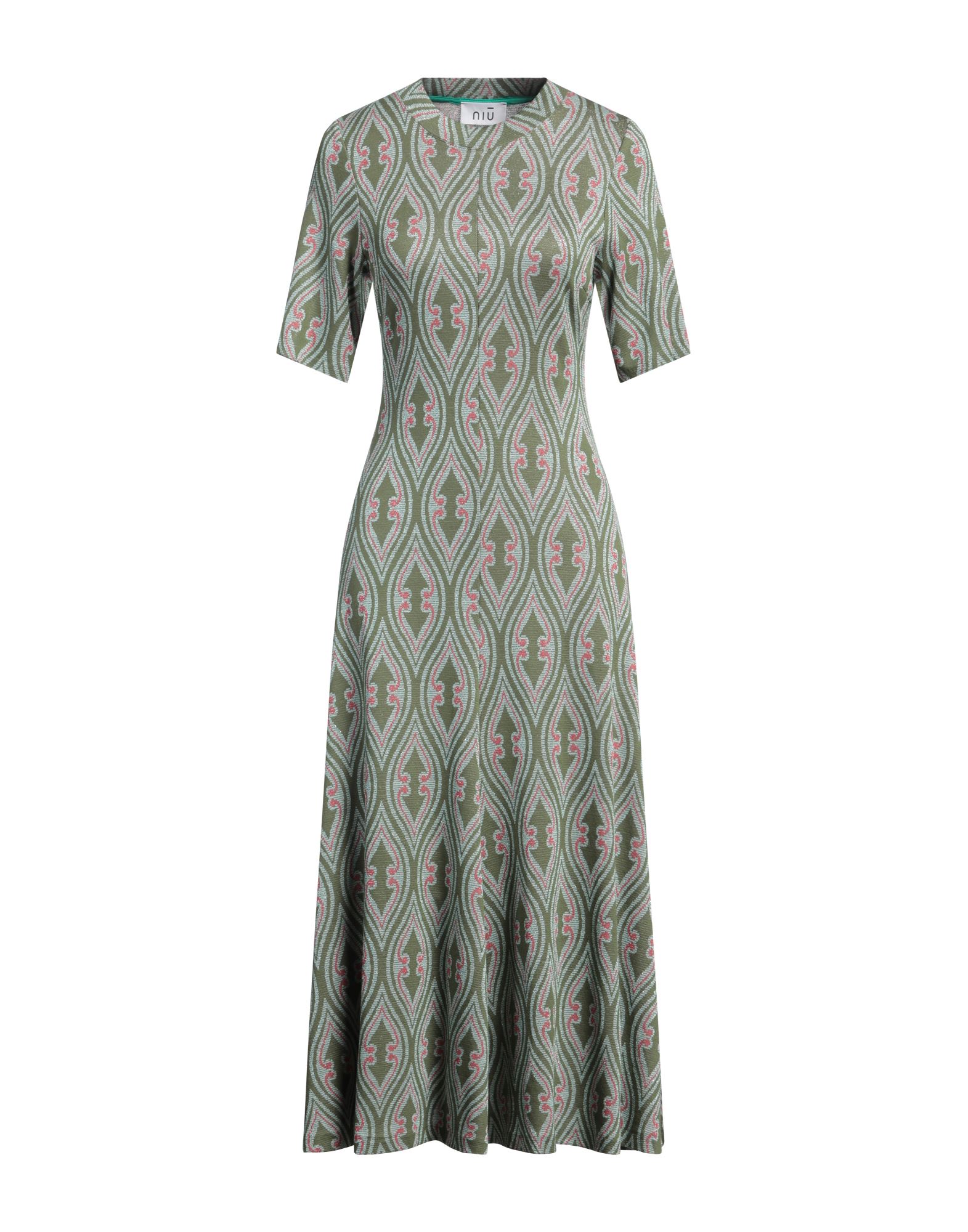 NIŪ Midi-kleid Damen Militärgrün NIŪ Midi-kleid Damen Militärgrün von NIŪ