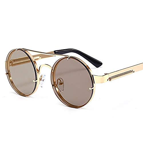 NIUASH Sonnenbrille polarisiert Runde Steampunk Sonnenbrille Männer Frauen Vintage Metall Sonnenbrille Damen Uv400 Steam Punk Sonnenbrille Männlich Weiblich von NIUASH