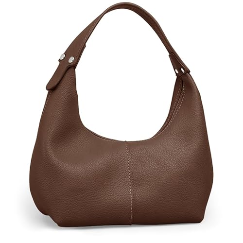 NIUEIMEE ZHOU Hobo Handtaschen für Frauen Retro Veganes Leder Clutch Geldbörse Tote Schultertaschen, Braun, Umhängetasche von NIUEIMEE ZHOU