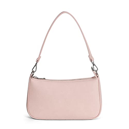 NIUEIMEE ZHOU Kleine Schultertasche mit 2 abnehmbaren Trägern Crossbody Clutch Geldbörse Handtasche für Damen, Helles Pink, Retro von NIUEIMEE ZHOU