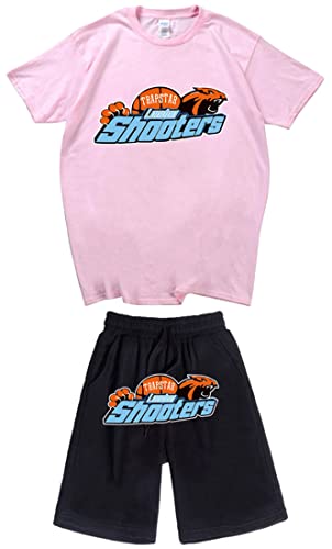 NIUHE Tiger Printed Herren Trainingsanzug Sets T-shirts Kurzarm Freizeit Jogginganzug 2-teilig Kurzarm Und Sporthose Kurzarmanzug(Rosa 002,L) von NIUHE