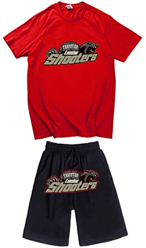 NIUHE Tiger Printed Herren Trainingsanzug Sets T-shirts Kurzarm Freizeit Jogginganzug 2-teilig Kurzarm Und Sporthose Kurzarmanzug(Rot 001,S) von NIUHE