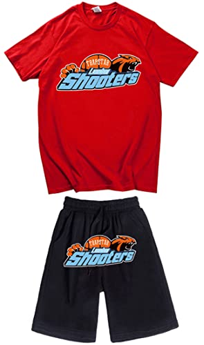 NIUHE Tiger Printed Herren Trainingsanzug Sets T-shirts Kurzarm Freizeit Jogginganzug 2-teilig Kurzarm Und Sporthose Kurzarmanzug(Rot 002,XL) von NIUHE
